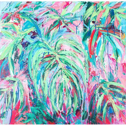 Tropical Garden Black Modern Wood Framed Art Print with Double Matting by Coolick, Ann Marie