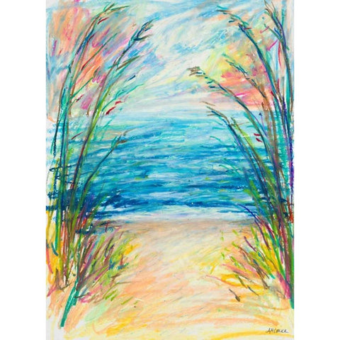 Path To The Water Gold Ornate Wood Framed Art Print with Double Matting by Coolick, Ann Marie