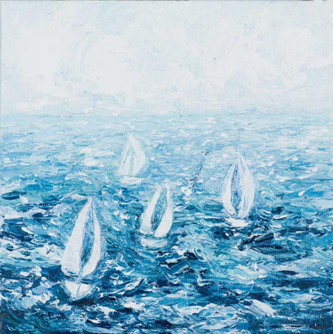 Sail With Me Black Ornate Wood Framed Art Print with Double Matting by Coolick, Ann Marie