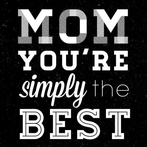 Simply the Best Mom Square Black Ornate Wood Framed Art Print with Double Matting by SD Graphics Studio