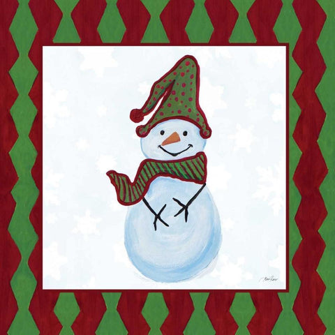 Snowman Zig Zag Square III Black Modern Wood Framed Art Print by Ritter, Gina