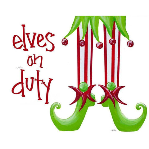 Elves on Duty Black Modern Wood Framed Art Print by Ritter, Gina