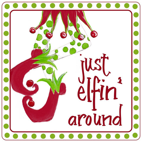 Elfin Around Black Ornate Wood Framed Art Print with Double Matting by Ritter, Gina