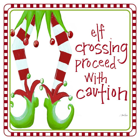 Elf Crossing White Modern Wood Framed Art Print with Double Matting by Ritter, Gina