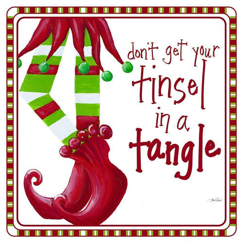Tinsel in aTangle Black Modern Wood Framed Art Print with Double Matting by Ritter, Gina