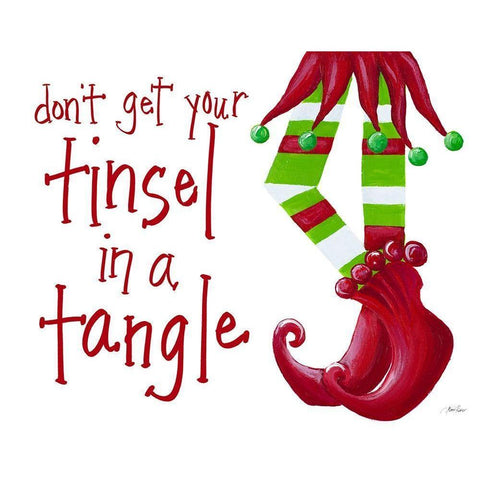 Dont Get Your Tinsel in a Tangle White Modern Wood Framed Art Print by Ritter, Gina