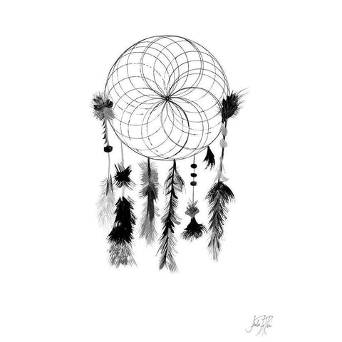 Dark Midnight Dream Catcher I White Modern Wood Framed Art Print by DeRice, Julie