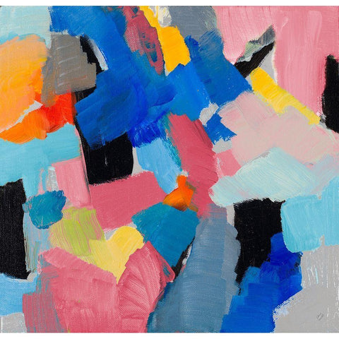 Lets Mingle II Black Modern Wood Framed Art Print by Loreth, Lanie