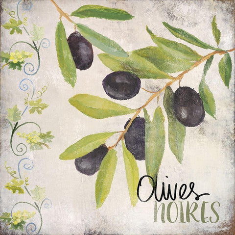 Olives Noires Black Ornate Wood Framed Art Print with Double Matting by Loreth, Lanie