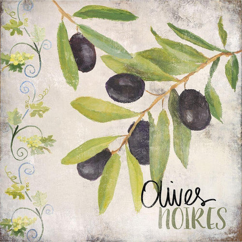 Olives Noires White Modern Wood Framed Art Print by Loreth, Lanie