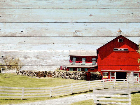Farm Fence Black Ornate Wood Framed Art Print with Double Matting by Biscardi, Nicholas