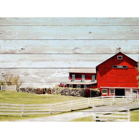 Farm Fence Black Modern Wood Framed Art Print with Double Matting by Biscardi, Nicholas