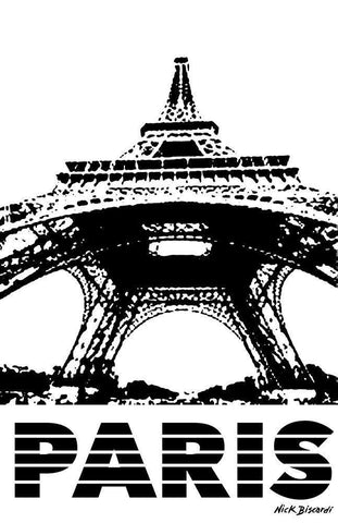 Modern Paris I Black Ornate Wood Framed Art Print with Double Matting by Biscardi, Nicholas