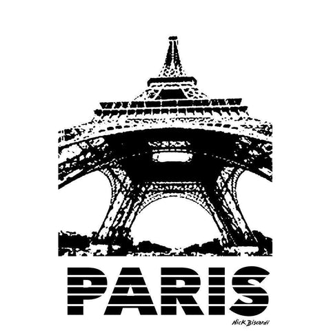 Modern Paris I Black Modern Wood Framed Art Print with Double Matting by Biscardi, Nicholas