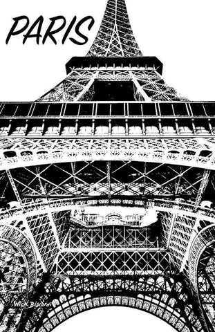 Modern Paris IV Black Ornate Wood Framed Art Print with Double Matting by Biscardi, Nicholas