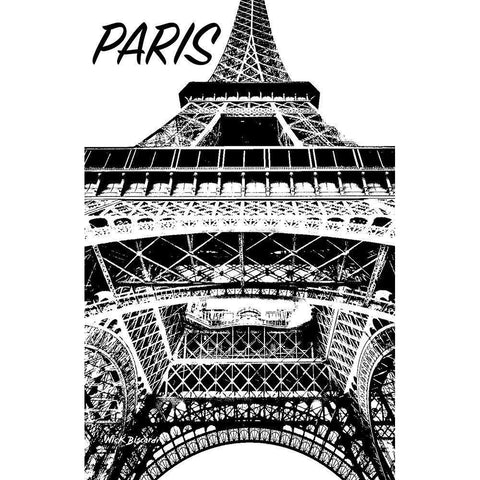 Modern Paris IV Black Modern Wood Framed Art Print with Double Matting by Biscardi, Nicholas