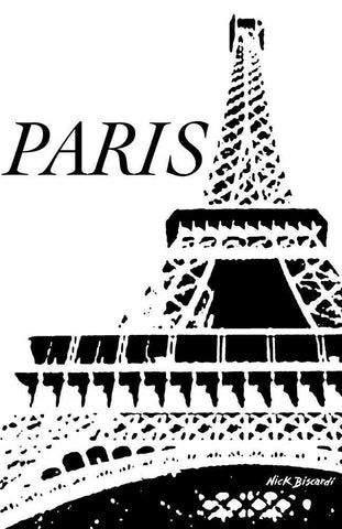 Modern Paris II White Modern Wood Framed Art Print with Double Matting by Biscardi, Nicholas
