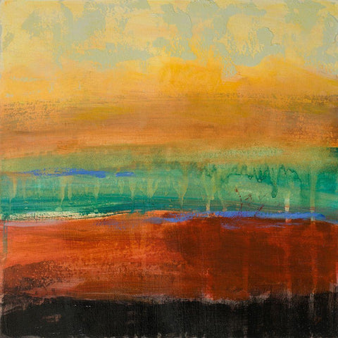 Red Green Yellow Abstract White Modern Wood Framed Art Print by Loreth, Lanie