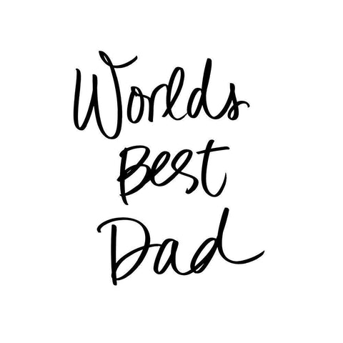 Worlds Best Dad Black Ornate Wood Framed Art Print with Double Matting by SD Graphics Studio