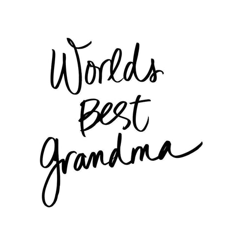 Worlds Best Grandma Black Modern Wood Framed Art Print by SD Graphics Studio