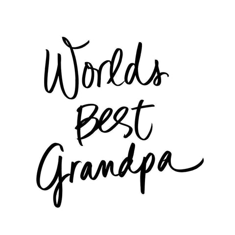 Worlds Best Grandpa Black Modern Wood Framed Art Print with Double Matting by SD Graphics Studio
