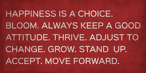 Happiness Is A Choice White Modern Wood Framed Art Print with Double Matting by SD Graphics Studio