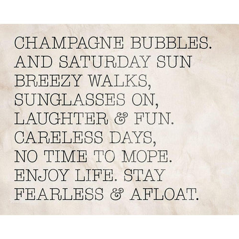 Champagne Bubbles Black Modern Wood Framed Art Print with Double Matting by SD Graphics Studio