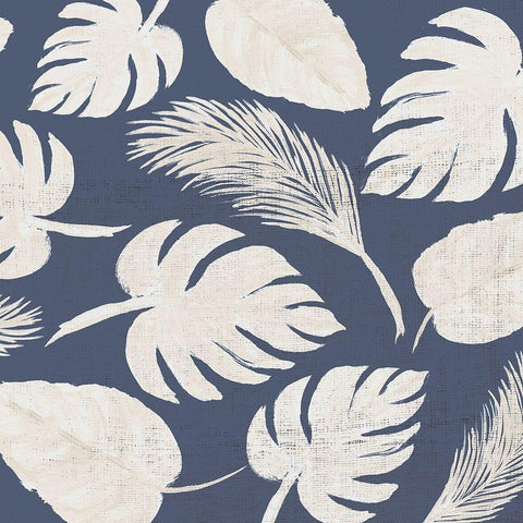 White Leaves Scatter Pattern Black Modern Wood Framed Art Print with Double Matting by DeRice, Julie