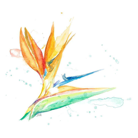 Bird of Paradise II Gold Ornate Wood Framed Art Print with Double Matting by Pinto, Patricia