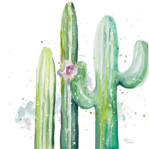 Desert Cactus White Modern Wood Framed Art Print by Pinto, Patricia