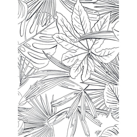 Tropical Leaves White Modern Wood Framed Art Print by Pinto, Patricia