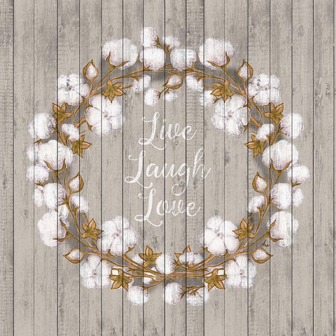 Cotton Wood Wreath Gold Ornate Wood Framed Art Print with Double Matting by Metz, Andi