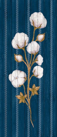 Cotton Wood Floral Stripe I Black Ornate Wood Framed Art Print with Double Matting by Metz, Andi