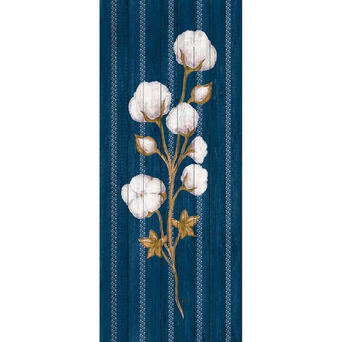Cotton Wood Floral Stripe I Black Modern Wood Framed Art Print with Double Matting by Metz, Andi