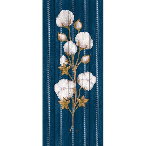 Cotton Wood Floral Stripe II Gold Ornate Wood Framed Art Print with Double Matting by Metz, Andi