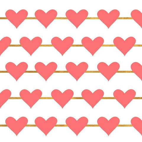 Hearts on Strings Black Ornate Wood Framed Art Print with Double Matting by SD Graphics Studio