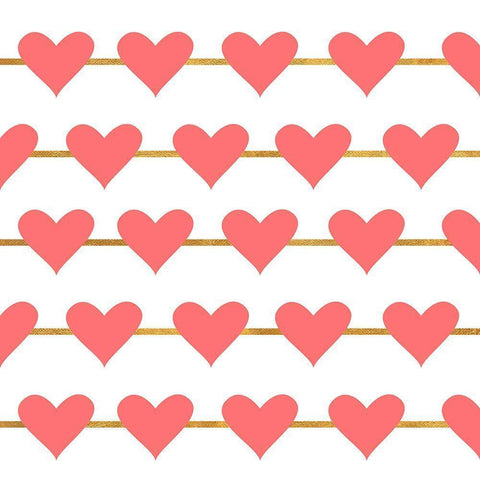 Hearts on Strings White Modern Wood Framed Art Print by SD Graphics Studio