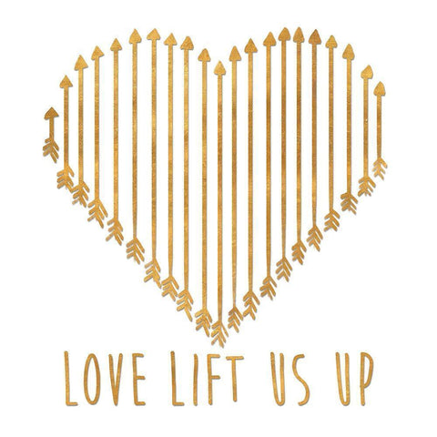 Love Lifts Us Up White Modern Wood Framed Art Print by SD Graphics Studio