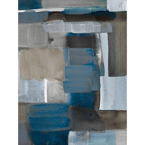 Blue Taupe Light II Black Modern Wood Framed Art Print with Double Matting by Loreth, Lanie