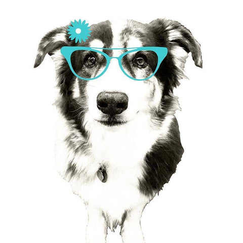 Dogs in Spring Black Modern Wood Framed Art Print with Double Matting by Edwins, Hugo