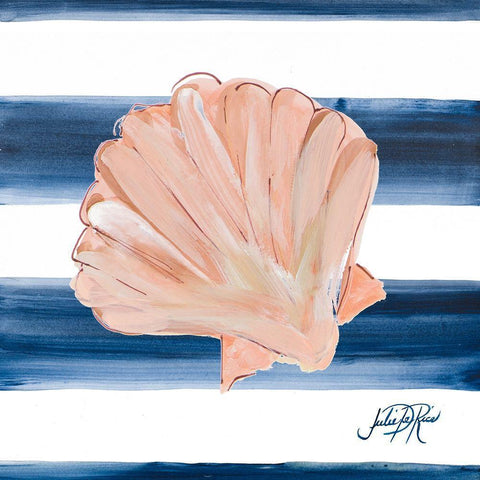 Nautical Shell III White Modern Wood Framed Art Print with Double Matting by DeRice, Julie