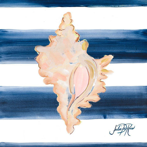 Nautical Shell II White Modern Wood Framed Art Print with Double Matting by DeRice, Julie
