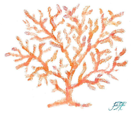 Coral I White Modern Wood Framed Art Print with Double Matting by DeRice, Julie