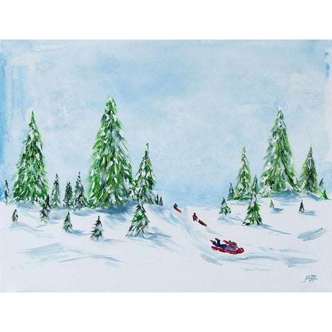 Winter Fun II White Modern Wood Framed Art Print by DeRice, Julie