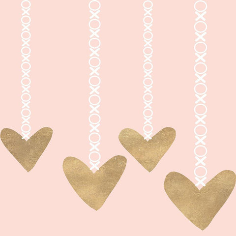 Love Hangs in There Gold Ornate Wood Framed Art Print with Double Matting by SD Graphics Studio