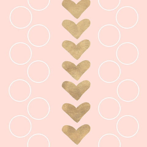 Hearts and Os Black Modern Wood Framed Art Print with Double Matting by SD Graphics Studio