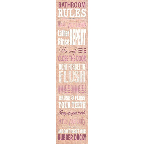 Bathroom Rules Gold Ornate Wood Framed Art Print with Double Matting by SD Graphics Studio