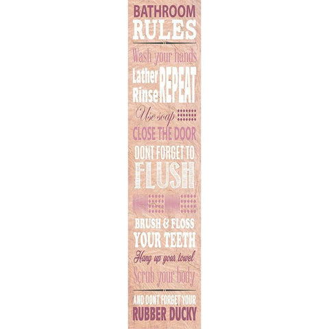Bathroom Rules Black Modern Wood Framed Art Print by SD Graphics Studio
