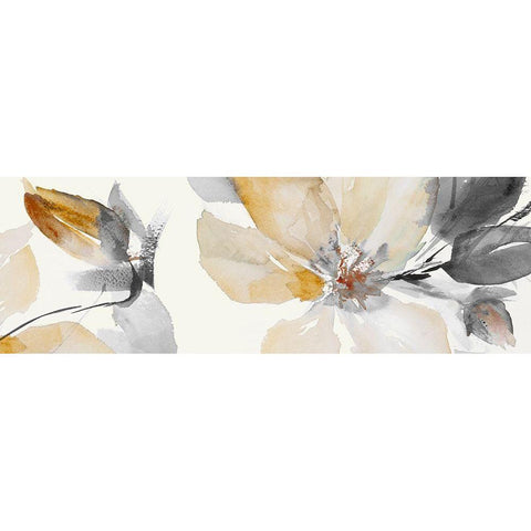 Neutral Clematis Panel I White Modern Wood Framed Art Print by Loreth, Lanie