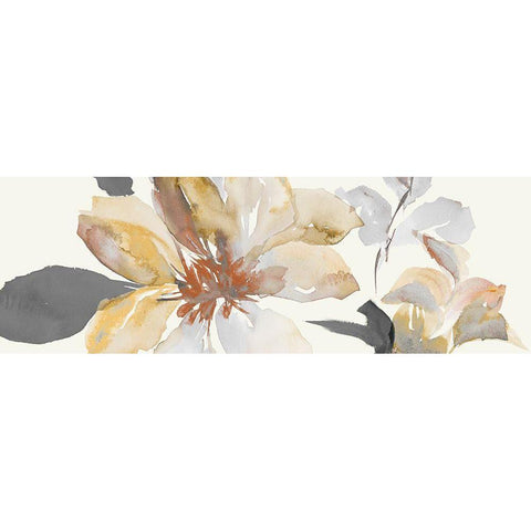 Neutral Clematis Panel II White Modern Wood Framed Art Print by Loreth, Lanie